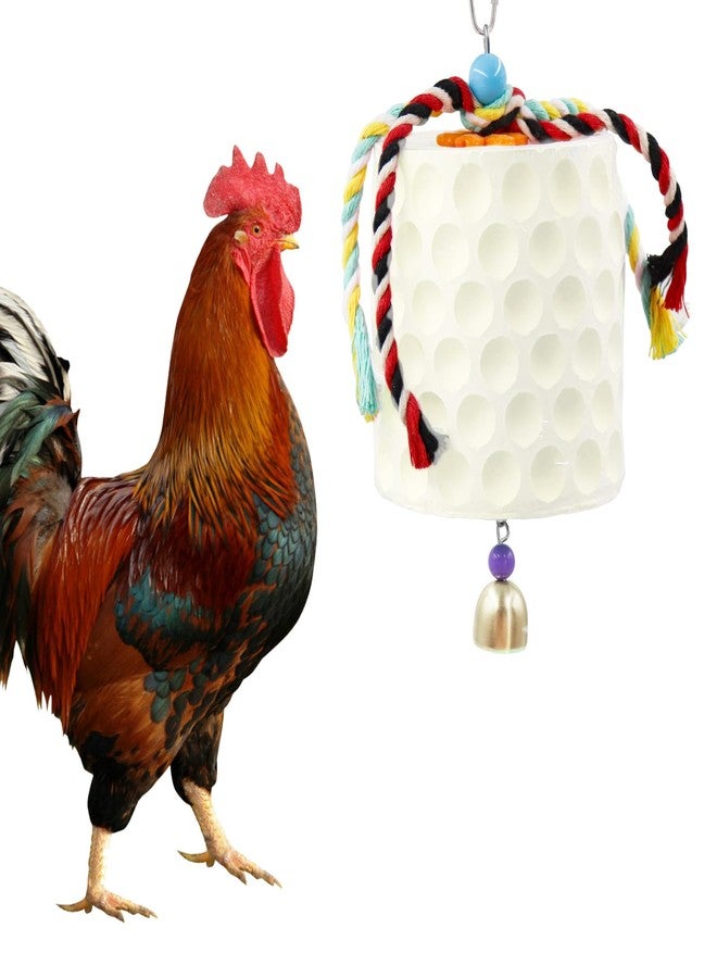 Oooct Large Chicken Chewing Toy, Chick Beak Grinding Calcium Stone with Bells, Chicken Coop Accessories, Cage Toys for Cockatiel Parakeet Parrot Budgies Rat Hamster Rabbit Bunny Green - Image 1